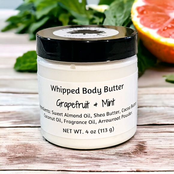 Grapefruit and mint scented body butter