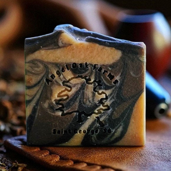 Leather and Tobacco scented goats milk soap