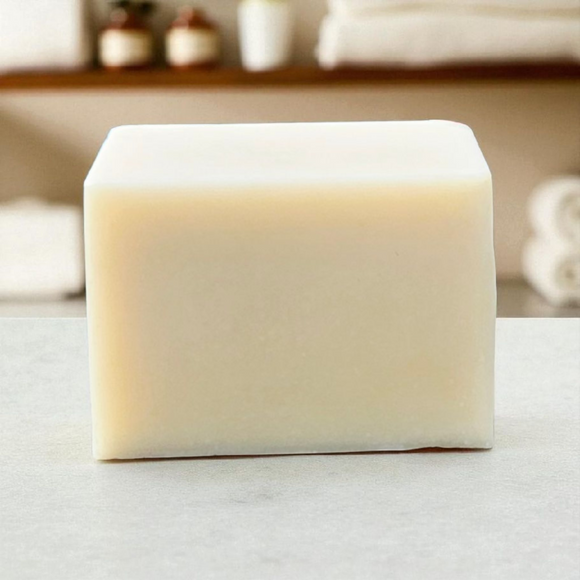 Gentle soap made with only grass fed beef tallow and goats milk soap.