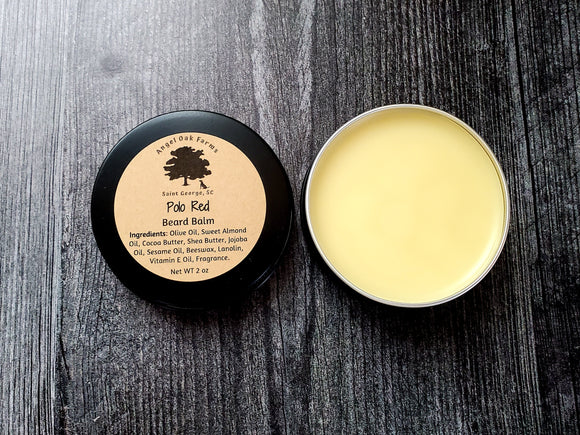 2 ounce Polo Red Type Beard Balm. Scented with Polo Red Type fragrance oil.